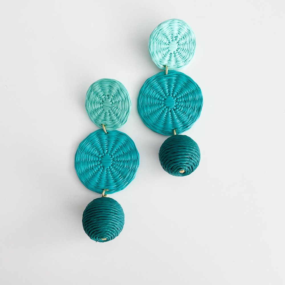 J. Crew Triple-Drop Raffia Earrings (Bright Patina)